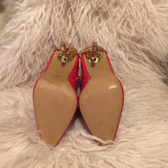 ShoeDazzle Gold Accent Stiletto Booties - Picture 4 of 8